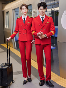 2024 nuevo uniforme de aviación traje de personal masculino traje de azafata ropa aerolínea capitán piloto aviación ropa de trabajo - Product Image 5