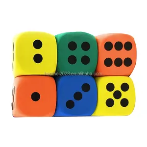 Wholesale Multi-color Colorful Big Eva Foam Dice Custom 6 Sided Enamel Game Dice For Role Playing Game