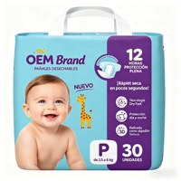 Couches-culottes jetables OEM pour bébés, haute absorption, douces, anti-fuites 3D, en tissu non tissé, avec SAP japonais, pour l'Amérique du Sud