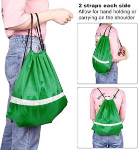 Sac à dos à cordon en nylon personnalisé, prix d'usine, imperméable, yoga, sport, cadeau, sac de sublimation, sacs à cordon personnalisés avec fermeture éclair - Product Image 4