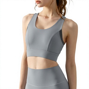 เสื้อชั้นในโยคะแบบ Racerback สำหรับผู้หญิง ขายส่ง รองรับปานกลาง ปรับสายรัดด้านหลังได้ ไร้ตะเข็บ เหมาะสำหรับออกกำลังกาย วิ่ง พิลาทิส และชุดกีฬา - Product Image 5
