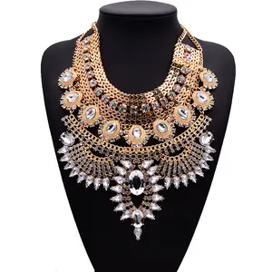 QL0094 High quality Vintage chunky necklace Alloy choker necklaces Big heavy necklace for woman