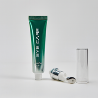 Tubes en plastique à presser vides avec couvercle transparent personnalisé et logo PE de 20ml avec pompe à pression et applicateur en métal pour crème contour des yeux