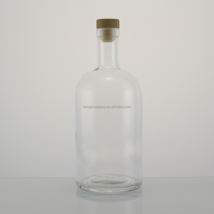 <span class=keywords><strong>Bouteille</strong></span> de vodka en verre super flint personnalisée de 1000 ml, 1 L, 1 litre, 32 oz, ronde, pour <span class=keywords><strong>rhum</strong></span>, whisky, gin, spiritueux, liqueur, avec bouchon - Product Image 1