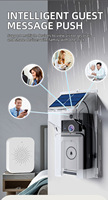 Sonnette vidéo sans fil haute définition à énergie solaire avec interphone vocal et contrôle par application, en matériau ABS