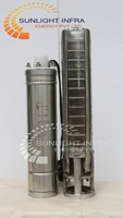 Pompe solaire submersible triphasée haute pression 2 CV à plusieurs étages pour applications en puits profonds et utilisation agricole, garantie 5 ans
