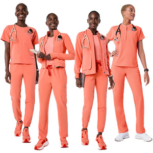 Jogger personnalisé femmes XL hôpital infirmière gommages ensemble tissé bleu sarcelle vert Olive lilas violet pour Auburn Orange médecin - Product Image 1