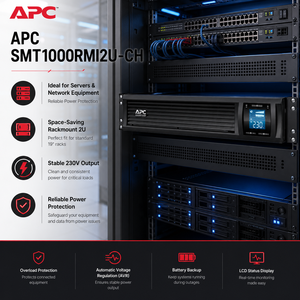 Sistema de Alimentación Ininterrumpida (UPS) <span class=keywords><strong>APC</strong></span> Schneider SUA1000R2ICH, Montaje en Rack, Gabinete 2U, SMT1000RMI2U-CH - Product Image 4