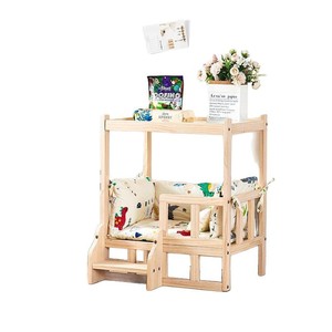 Solid Wood Pet Bed With <b>Storage</b> Rectangle Cat <b>Seat</b> Cushion Summer Use - Product Image 5