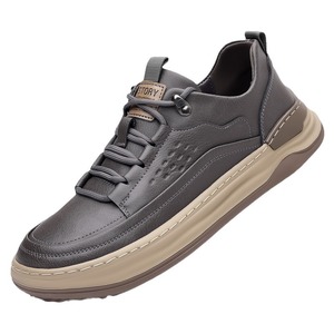 Men's Genuine <b>Leather</b> Walking Shoes Round Toe Breathable Mesh Lining Rubber Outsole Low Heel Fashion Casual <b>Sneakers</b> - Product Image 5
