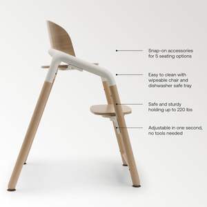 Custom Wooden Baby High Chair, Adjustable in 1 Second, Easy to Clean, Safe and Ergonomic <strong>Highchair</strong> Suitable <strong>From</strong> Birth - Product Image 4