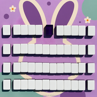 Tuiles de Mahjong Américain Lapin Violet en Acrylique Portable, Jeu de 160 Tuiles avec 10 Tapis et 13 Sacs Brodés – Idéal pour les Fêtes Sociales