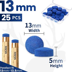 SOLROS STUDIO Embouts de queue de billard bleus en cuir, kit de remplacement de 100 embouts avec colle et boîte de rangement pour queues de billard - Product Image 2