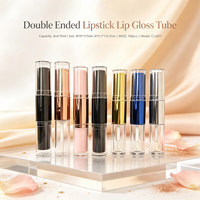 ISMAN Tube de rouge à lèvres et gloss 2-en-1 à double embout avec applicateur Doe Foot, emballage cosmétique en plastique 4ml 10ml, vente en gros, marque privée