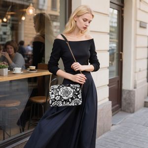 Wholesale Rose Crossbody Bag with Chain Custom <b>Purse</b> for Women Vintage Flower Print <b>Small</b> Square Shoulder Bag for Party - Product Image 2