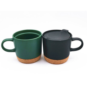 Tasse en céramique avec couvercle en liège isolé et anti-éclaboussures, 15 oz, blanc uni, pour thé, café, mug en céramique avec logo personnalisé - Product Image 3