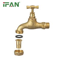 IFAN Fabrik Großhandel Messing-Wasserhahn für Heiß- und Kaltwasser, Messing-Gartenhahn 1/2 Zoll 3/4 Zoll, Messing-Auslaufhähne