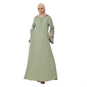 Nouvelles Robes Abaya pour Femmes en Gros, Manches Longues, Abaya Ouverte Musulmane, Ensemble Robe d'Été pour Femmes - Product Image 1