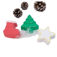 Bombes de bain de Noël Père Noël 80g, 4 boîtes cadeaux, pour le bain moussant et le nettoyage domestique