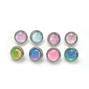 Piercing en titane F136 pour <span class=keywords><strong>l</strong></span>'<span class=keywords><strong>oreille</strong></span>, <span class=keywords><strong>l</strong></span>èvre et langue, avec <span class=keywords><strong>film</strong></span> pailleté <span class=keywords><strong>d</strong></span>égradé et multicolore irisé effet goutte <span class=keywords><strong>d</strong></span>'huile, en titane G23 - Product Image 6