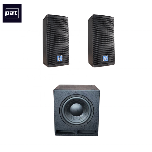 2.1 Active Music Sound System Full Set PA Double 5inch Full Range Loudspeaker Single 12inch Active Subwoofer 1200W Wood