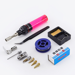 Juego <span class=keywords><strong>de</strong></span> Soldadura Portátil Doméstico e Industrial con <span class=keywords><strong>Soldador</strong></span> <span class=keywords><strong>de</strong></span> <span class=keywords><strong>Gas</strong></span>, Extintor <span class=keywords><strong>de</strong></span> Incendios Neumático para Plástico y Metal - Product Image 1