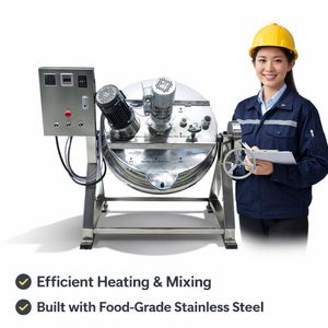 Chaudière électrique Ace de 80 litres, machine à enrober de sucre pour bonbons, cacahuètes, chocolat, confiserie, cuve à vapeur inclinable à double enveloppe - Product Image 5