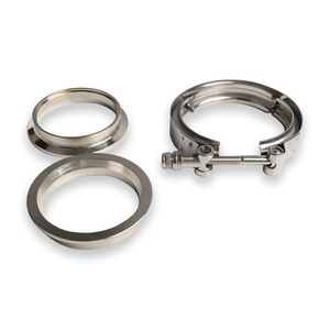 Stainless Steel Muffler <b>Clamp</b> Universal Exhaust Pipe <b>Clamp</b> Set 2 To 4 Inch V Type For <b>Car</b> Auto Repair - Product Image 1