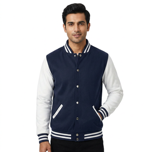 High Quality Best Wholesale Prices Casual Plain <b>Men</b> Varsity Jacket Trending Style New Arrival <b>Men</b> Varsity Jacket - Product Image 1