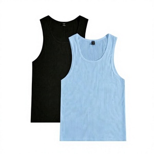 เสื้อกล้ามถักสำหรับผู้ชาย สีพื้น คอกลม สวมใส่สบาย ผ้าฝ้าย 100% สีขาว ดำ เทา เขียวมะกอก - Product Image 5