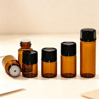 Flacon échantillon en verre ambré transparent 1ml 2ml 3ml 5ml, flacon en verre vide pour parfum, huile essentielle, sérum, emballage cosmétique de voyage