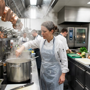 Kangle Factory Wholesale Clear <b>Disposable</b> PE Apron Waterproof Plastic for Kitchen Restaurant <b>BBQ</b> - Product Image 3