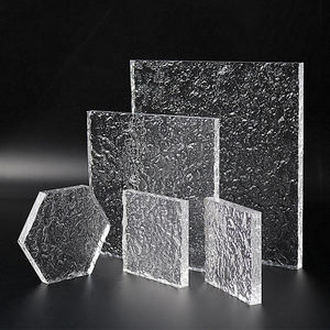 クリア ウェーブ リップルボード ディスプレイブロック 商品撮影用小道具 装飾ベース 石材テクスチャタイプ カスタムカット アクリルシート - Product Image 1