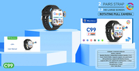 Montre connectée C99 Plus avec grande batterie, écran AMOLED Ultra HD de 2,04 pouces, GPS, Wifi, 4G, 5G, caméra rotative rétractable 3D, SOS, 6+64 Go