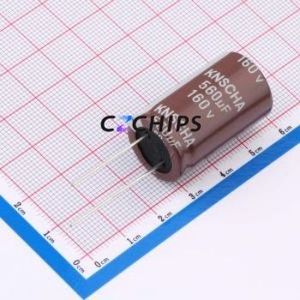 Condensador Electrolítico de Aluminio de Orificio Pasante DHG160M567N300S1AA, Orificio Pasante, D18xL30mm 560uF 20% 160V 2.75A-100kHz - Product Image 1