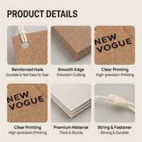 Étiquettes suspendues en papier kraft de luxe avec logo personnalisé - Étiquettes écologiques pour vêtements - Étiquettes pour chaussettes et marques de vêtements de mode