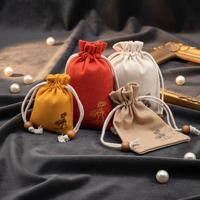 Pochette en jute écologique personnalisée en gros avec cordon de serrage, taille et couleur ajustables, broderie de logo, sac de rangement pour bijoux