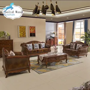 Factory Direct Selling American Style Furniture Living Room Brown Color Bedroom Set Wooden
