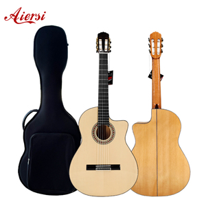 Aiersi Flamenco Toda La <span class=keywords><strong>Guitarra</strong></span> Clásica <span class=keywords><strong>Flamenca</strong></span> Sólida con 6 <span class=keywords><strong>Cuerdas</strong></span> de Nylon - Product Image 1
