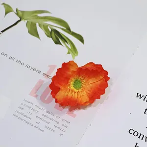 Fleurs artificielles en gros à bas prix, têtes de fleurs de pavot en soie pour la décoration de gâteaux - Product Image 5