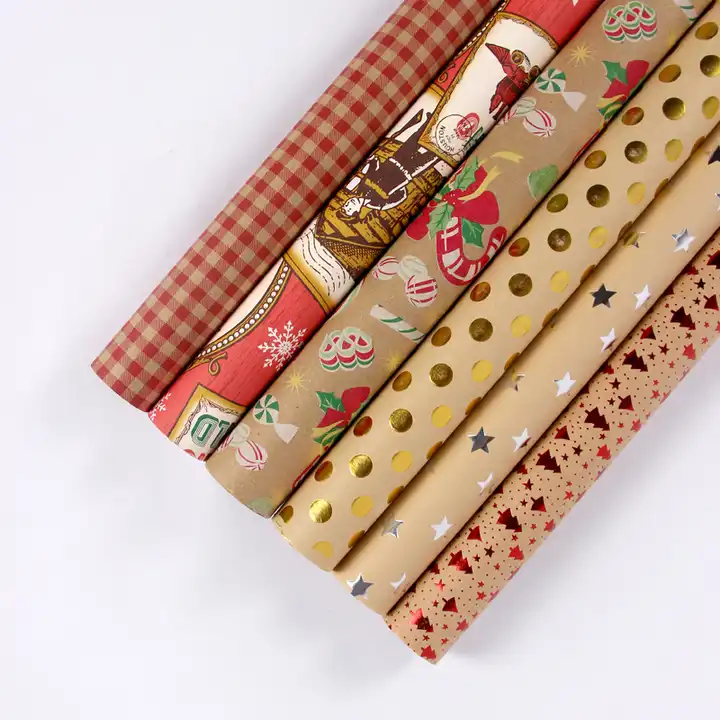 Colorful Foil Hot Stamping Pattern Printed Wrapping Paper/ Paper Roll Gift  Wrapping - China JD Industrial