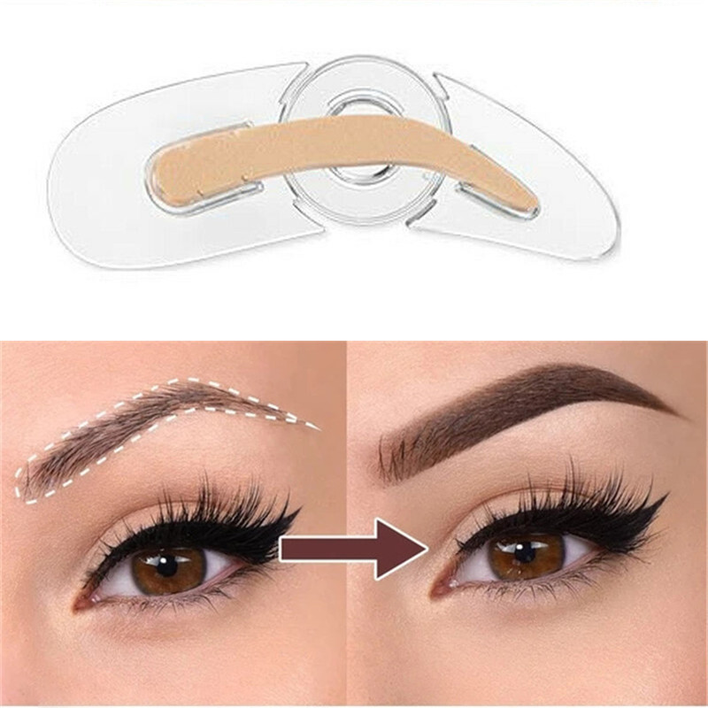 Adjustable Eyebrow Template Stamp Sponge Stencils Eye Makeup Natural Brow Type Quick Make Up Seal Cream Professional Eyebrow
