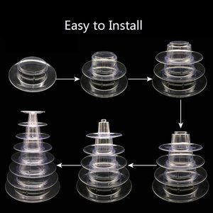 Tour à macarons en acrylique à 6 niveaux, <span class=keywords><strong>présentoir</strong></span> à plateau rond transparent, <span class=keywords><strong>présentoir</strong></span> à gâteaux en plastique, support à Dessert pour mariage et noël - Product Image 5