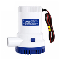 Pompe de cale marine submersible 12V DC à haut débit 2000 GPH avec sortie de 29 mm pour bateaux