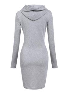 Hot Selling Fashion Plain Pockets Pullover Casual <strong>Hoodies</strong> 100% Polyester <strong>Women</strong> Long Sleeve <strong>Hoodies</strong> <strong>Dress</strong> - Product Image 5