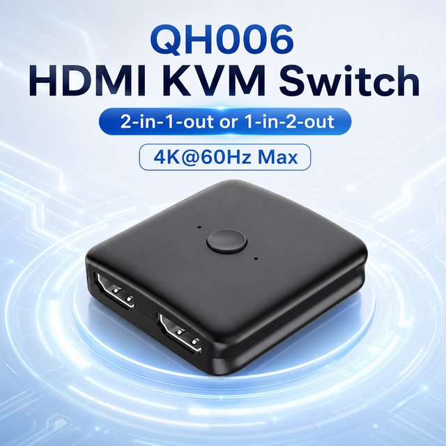 2-in-1-Out / 1-in-2-Out HDMI Switch, 4K*60Hz Bi-Directional HDMI Splitter/Selector with One-Touch Control