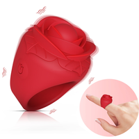 Vibrateur Anneau Rose 10 Fréquences Mini Bullet Vibrant pour Doigt, Oeuf de Massage Flirtant pour Femmes et Couples, Jouets Sexuels Adultes à Partager