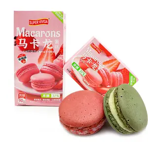 Fırında mallar tatlı egzotik aperatif kurabiye dolu reçel Macaron bisküvi ve kurabiye