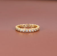 Bague de mariage Art Déco en or 18 carats plaqué or avec zircone cubique, alliance pour femme, bijoux Anillos De Mujer