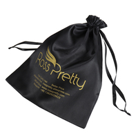 Logo personnalisé Épais de Luxe En Satin de Soie Paquet Poussière Sac D'extension De Cheveux